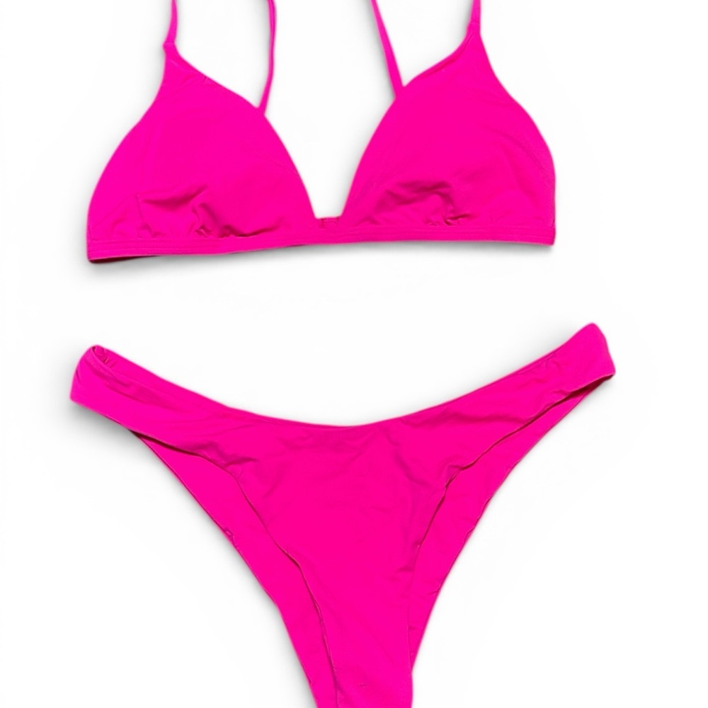 Aqua Eve Vibrant Pink Bikini swim Set Sz M nwt, #20
